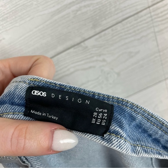 ASOS Curve Denim Mini Skirt Size 24 - Picture 4 of 5